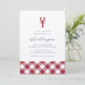 Red Gingham | Lobbake-Engagement-Partei Einladung (Stehend Vorderseite)