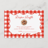 Red Gingham Meatball Diapper Raffle Begleitkarte (Vorderseite)
