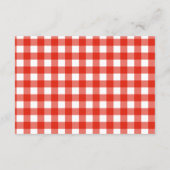Red Gingham Meatball Diapper Raffle Begleitkarte (Rückseite)
