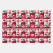 Red Gingham Merry Christmas Wrapping Paper Geschenkpapier Set (Vorderseite 2)