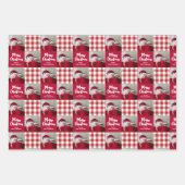 Red Gingham Merry Christmas Wrapping Paper Geschenkpapier Set (Vorderseite)