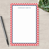 Red Gingham mit Blue Border Post-it Klebezettel