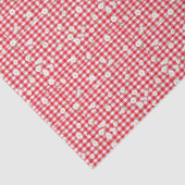 Red Gingham mit Little White Daisies Seidenpapier (Detail)