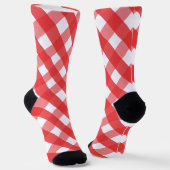 Red Gingham Mit Monogramm Pattern Socks Socken (Gewinkelt)