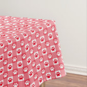 Red Gingham mit Paw Prints Picnic Tischdecke (Beispiel)