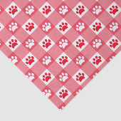 Red Gingham mit Paw Prints Seidenpapier (Ausschnitt)