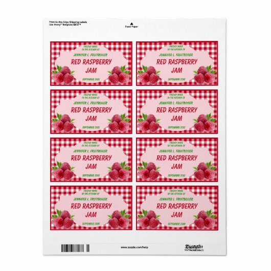 Red Gingham mit Raspberries Jam oder Food (Vorne)