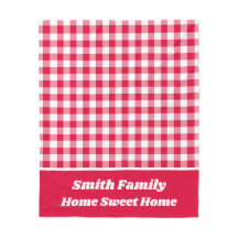 Red Gingham mit rotem Namen Border