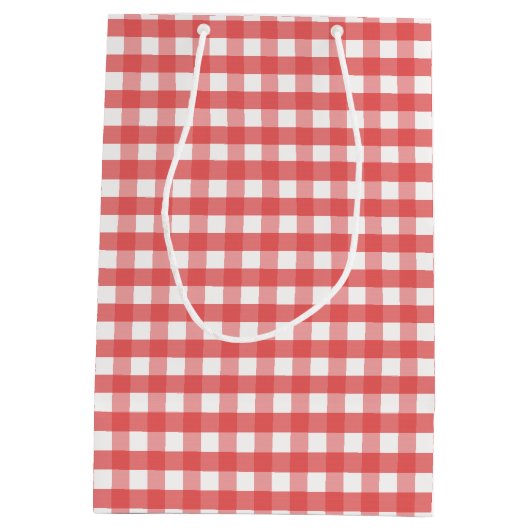 Red Gingham Mittlere Geschenktüte (Rückseite)