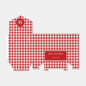 Red Gingham & Monogram Fevor Bag Geschenkschachtel (Ungefaltet)