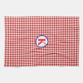 Red Gingham Monogram Geschirrtuch (Horizontal)