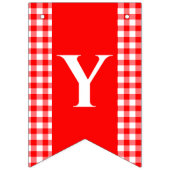 Red Gingham Monogram Picnunting Banner (Zweite Fahne)