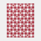 Red Gingham Muster mit Herz Fleecedecke (Vorderseite)