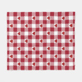 Red Gingham Muster mit Herz Fleecedecke (Vorderseite (Horizontal))