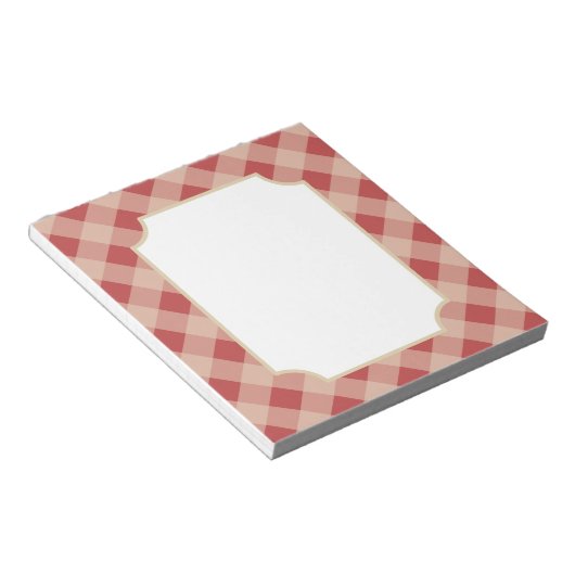 Red Gingham Notepad Notizblock (angewinkelt)
