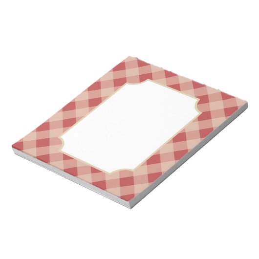Red Gingham Notepad Notizblock (Rotiert)