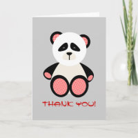 Red Gingham Panda Bear Baby Dusche Vielen Dank