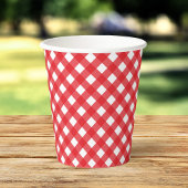 Red Gingham Paper Cups Pappbecher