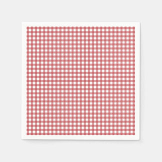 Red Gingham Paper Napkins Serviette