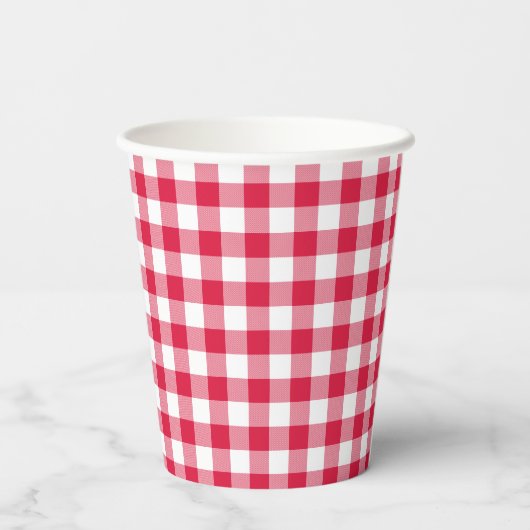 Red Gingham Pappbecher (Rückseite)