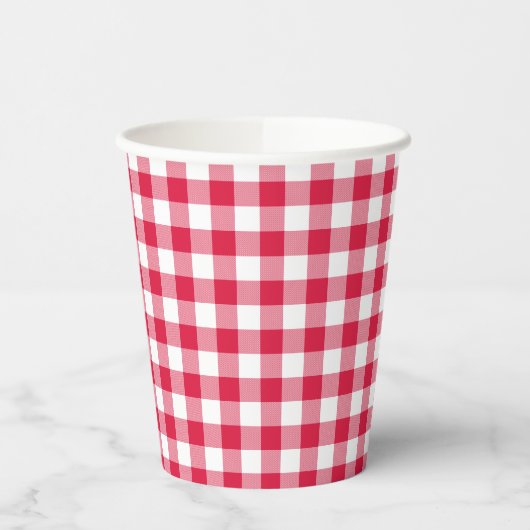 Red Gingham Pappbecher (Links)