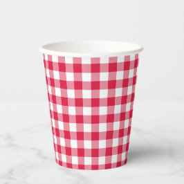 Red Gingham Pappbecher