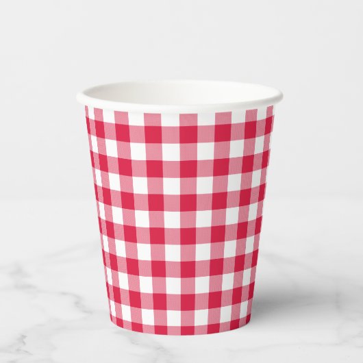 Red Gingham Pappbecher (Vorderseite)