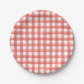 Red Gingham Pappteller (Vorderseite)