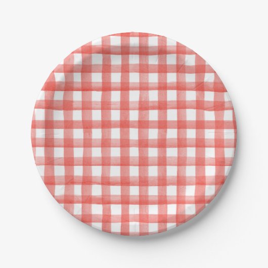 Red Gingham Pappteller (Vorderseite)