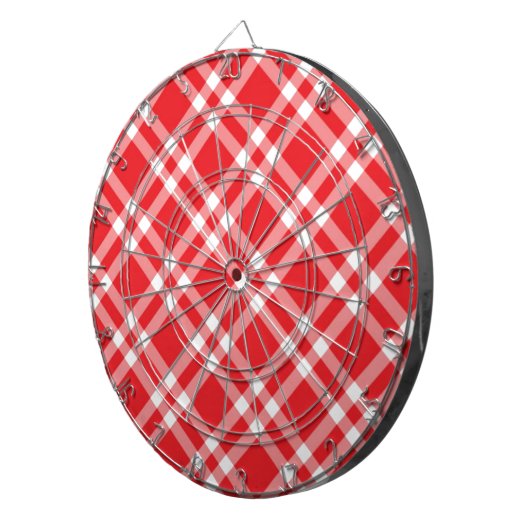 Red Gingham Pattern Dartscheibe (Vorderseite rechts)