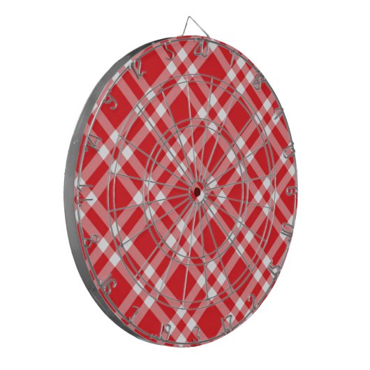 Red Gingham Pattern Dartscheibe (Vorderseite Links)