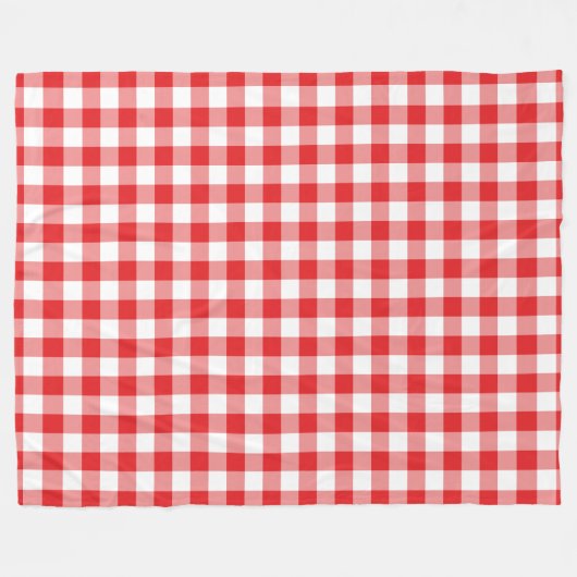 Red Gingham Pattern Fleecedecke (Vorderseite (Horizontal))