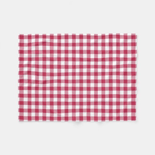 Red Gingham Pattern Fleecedecke (Vorderseite (Horizontal))