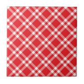 Red Gingham Pattern Fliese (Vorderseite)