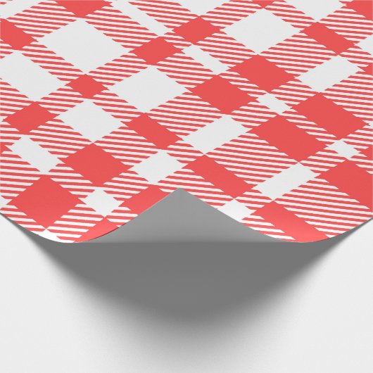 Red Gingham Pattern Geschenkpapier (Ecke)