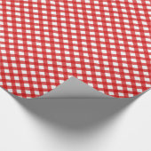 Red Gingham Pattern Glossy Wrapping Paper Geschenkpapier (Ecke)