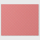 Red Gingham Pattern Glossy Wrapping Paper Geschenkpapier (Flach)