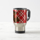 Red Gingham Pattern Reisebecher (VorderseiteRechts)