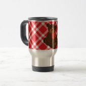 Red Gingham Pattern Reisebecher (Vorderseite Links)