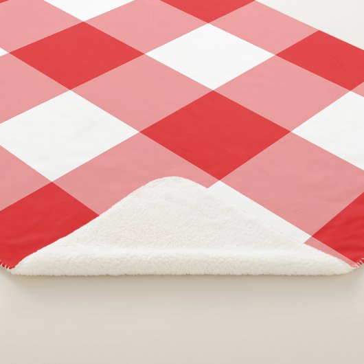 Red Gingham Pattern Sherpadecke (3/4)