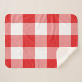 Red Gingham Pattern Sherpadecke (Vorderseite (Horizontal))