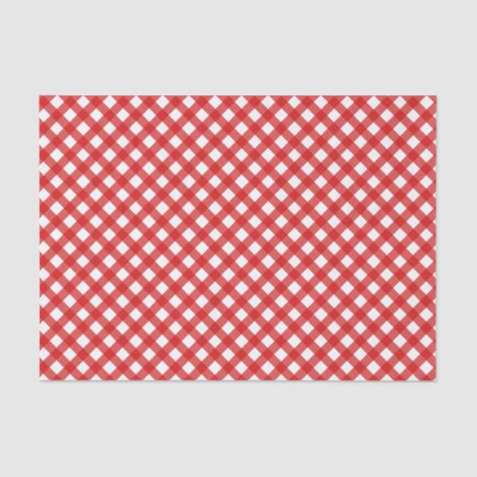 Red Gingham Pattern Tissue Paper Seidenpapier (Vorderseite)