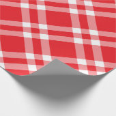 Red Gingham Pattern Weihnachtswrapping Paper Geschenkpapier (Ecke)