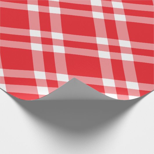 Red Gingham Pattern Weihnachtswrapping Paper Geschenkpapier (Ecke)