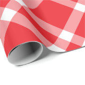 Red Gingham Pattern Weihnachtswrapping Paper Geschenkpapier (Rolleneckpunkt)