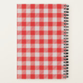 Red Gingham Personalisiert Cookbook Familienrezept Notizblock (Rückseite)