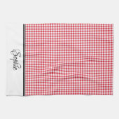 Red Gingham Personalisiert Geschirrtuch (Horizontal)