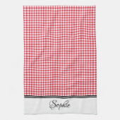 Red Gingham Personalisiert Geschirrtuch (Vertikal)