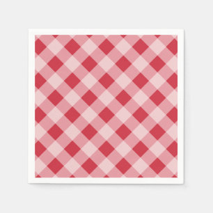 Red Gingham Picnic Party GRILLEN Napkins Serviette