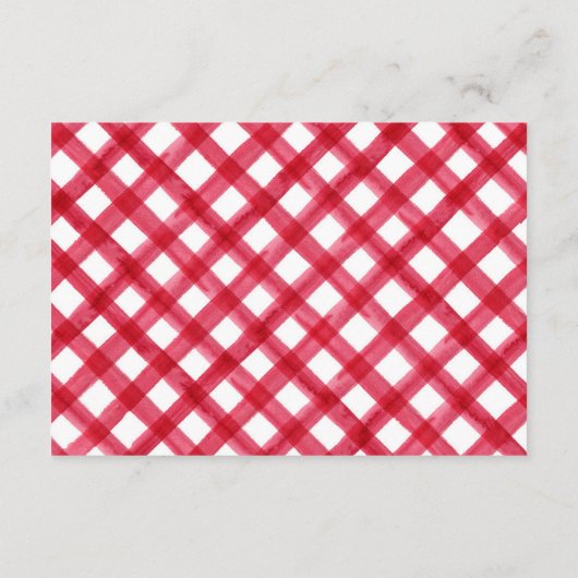 Red Gingham Picnic Sommerbuchanfrage Begleitkarte (Rückseite)
